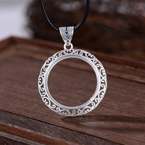 Pendant Blank (20x20mm/25x25mm/28x28mm/30X30mm/32x32mm/38x38mm Round Blank) 925 Sterling Silver Pendant Base P176B