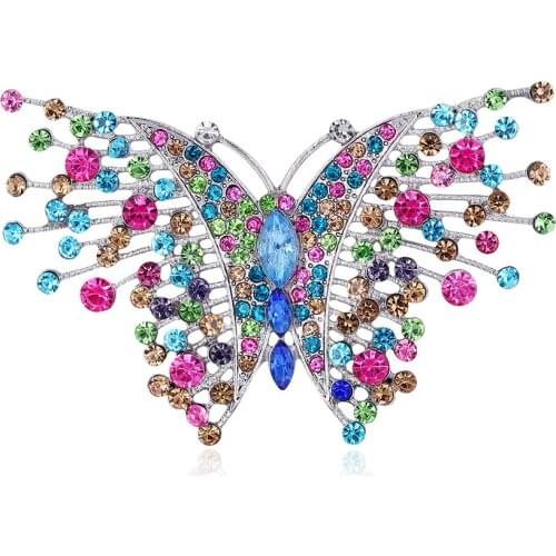 CINDY XIANG Colorful Rhinestone Butterfly Brooches For Women Autumn Winter Cute Insect Coat Brooch Pins Fashion Wedding Jewelry