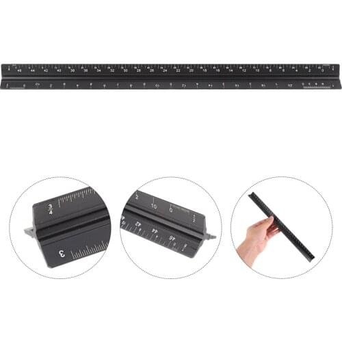 1Pc Triangular Ruler Imperial Scale Ruler Engineering Painting Ruler Tool