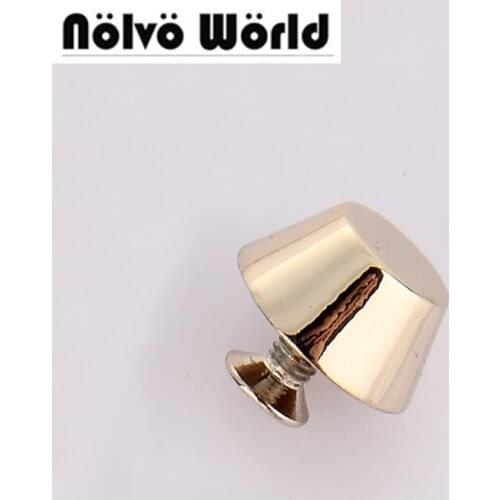 100pcs 4 colors 12*6mm light gold rivets 100% copper stud hardware for DIY bags' bottom rivet shoes bracelet wallets decorative