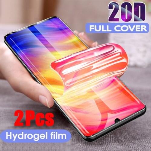 2Pcs For Xiaomi Redmi Note 9 8 7 K20 K30 Pro 9S Full Hydrogel Film Screen Protector For Xiaomi Mi 10 Mi 9 9T Pro SE Mi 8 A3 Film
