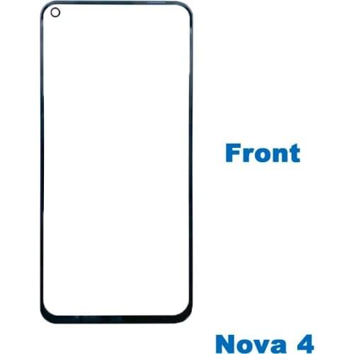 20pcs Front Glass Lens Repair Parts For Huawei Nova 4 Outer Glass Lens Replacement Front High Quality LCD Screen
