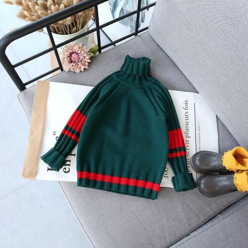 2017 winter new boys girls high collar warm sweater kids children knitted sweaters baby clothes