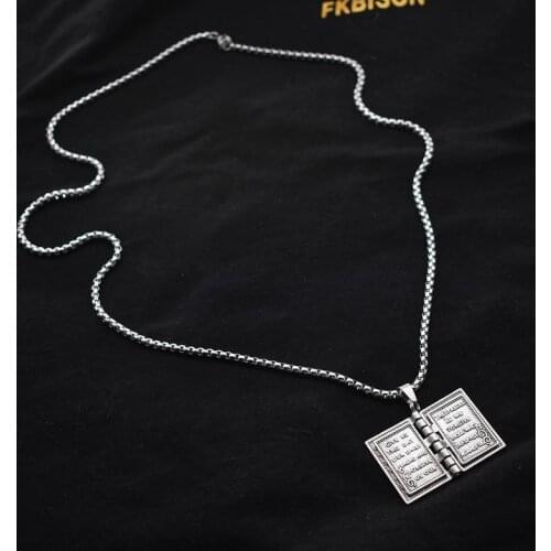 2021 Fashion Trend Titanium Steel Hip-hop Necklace Pendant Can open Bible necklace for man Necklace Blessings Jewelry wholesale