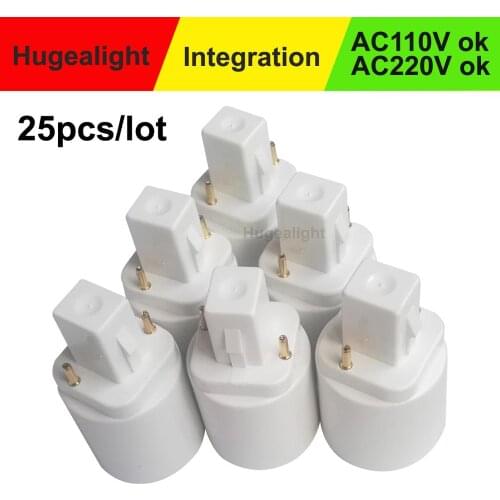 25pcs/Lot G24 to E27 Adapter, 21.8mm, 2p, E-simpo G24d to E26 Lamp Base Converter, Rohs
