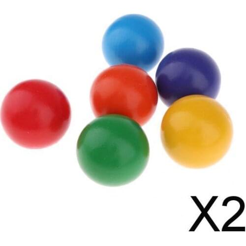 2x6 Pieces Wooden Rainbow Block Balls Set for Kids Child Educational Toys Gift