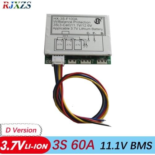 3S 60A li-ion 12.6V 11.1V 18650 BMS PCM battery protection board bms pcm for li-ion battery w/ temperature switch