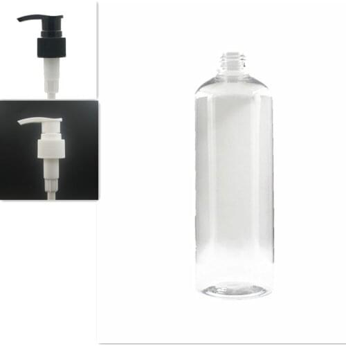 500ml empty plastic bottle , clear pet bottle with black/white lock pumps