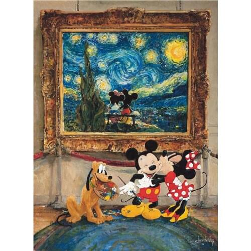 Disney Mickey Mouse Diamond Embroidery Cartoon Starry Diy Graffiti Art Full Diamond Mosaic Poster Cross Stitch Kit Home Decor