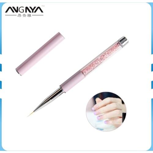 ANGNYA 1Pcs Profession 5/7/15mm Nail Art Line Painting Brushes Crystal Acrylic Thin Liner Drawing Pen UV Gel Manicure Tools
