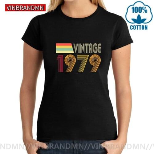 Camiseta Vintage 1979 T Shirt 70s New Fashion Vestido Retro Legendary 1979 T-shirts Birthday Mothers day Mom Gift Slim fit Tees