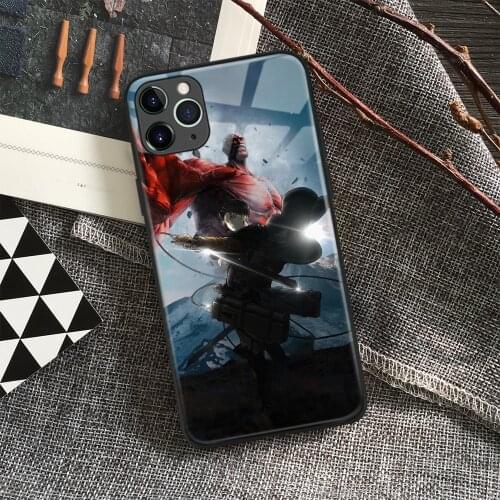 Levi Attack on Titan Anime Soft Silicone Glass Phone Case for IPhone SE 6s 7 8 Plus X Xr Xs 11 12 Mini Pro Max Samsung