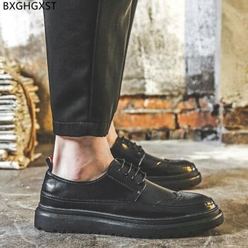 Black Casual Business Shoes Men Brogue Men Formal Shoes Oxford Luxury Brand Leather Shoes Men Formal Zapatos Chaussure De Homme