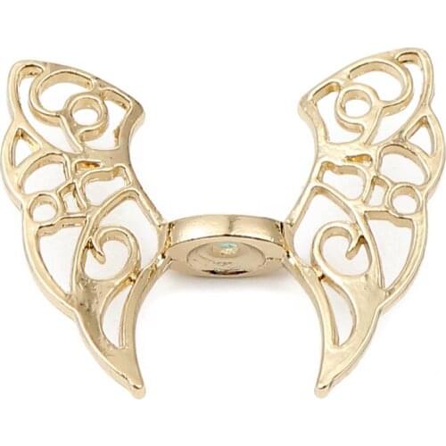 DoreenBeads Gold Color Metal Spacer Beads Wing DIY Making Earrings Necklace Punk Style Loose Beads Jewelry Gifts,2PCs-10PCs