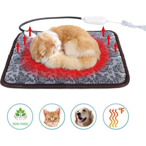 Pet Electric Blanket Dog Heating Pad Dog Bed Waterproof Anti-bite Heated Pads Adjustable Temperature Cushion Heat Mat