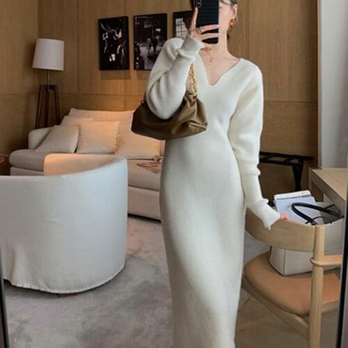 Модные вязаные платья GKLJEGMML China At AliExpress