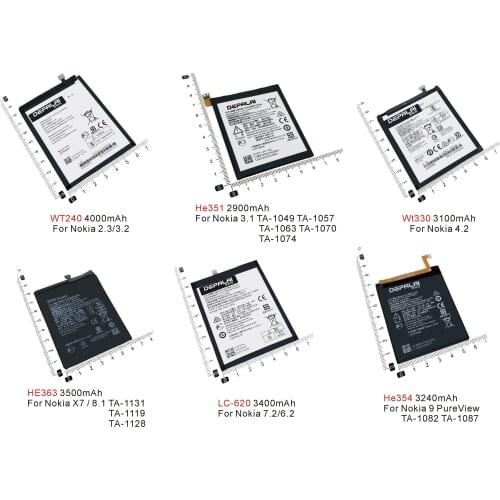 HE363 HE354 HE351 LC-620 WT240 WT330 Battery For Nokia 2.3 3.2 4.2 3.1 7.2 6.2 9 X7 8.1 TA-1131 TA-1119 TA-1128 PureView