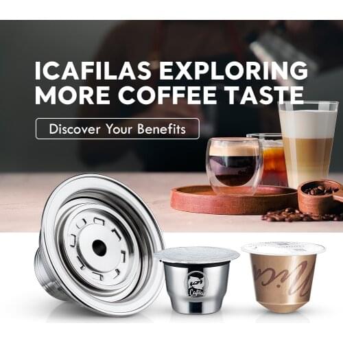 Stainless Metal Rusable Dolce Gusto fit for Nescafe with Filter uesed 200 time Coffee Ground Tamper Coffee Spoon Clip