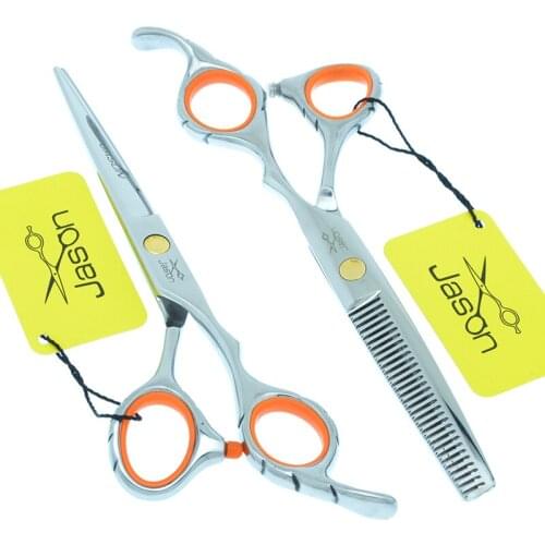 Jason 5.5" 6.0" Hair Scissors Japanese Steel Hair Cutting Thinning Shears Professional Hairdresser Tesoura Set with Comb A0053D