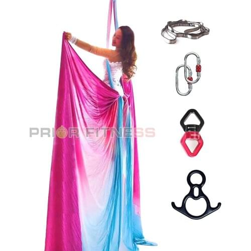 12Yards/11m Ombre Flying aerial silk set Yoga Hammock Trapeze Sling Kit Extension Straps Antigravity Nylon Yoga Swing