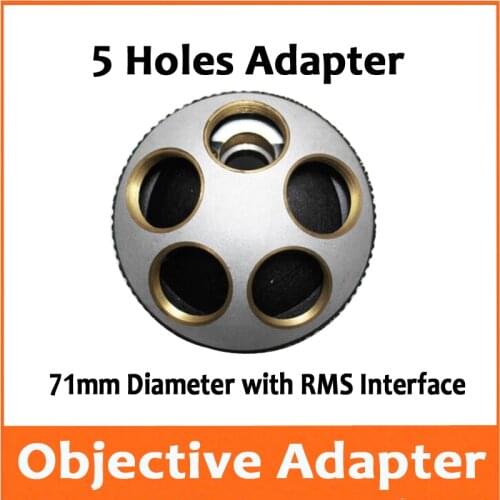 5 holes Biological Microscope objective converter Revolving Nosepiece Objective Lens Adapter 71mm Diameter RMS Interface