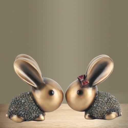 Creative wedding gifts for friends new wedding gifts modern simple living room TV cabinet lovers rabbit ornaments