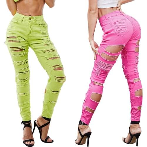 Hot Selling Hot Selling Jeans High Waist Solid Color Sexy Slim-Fit Speaker Pants Women Jeans Women
