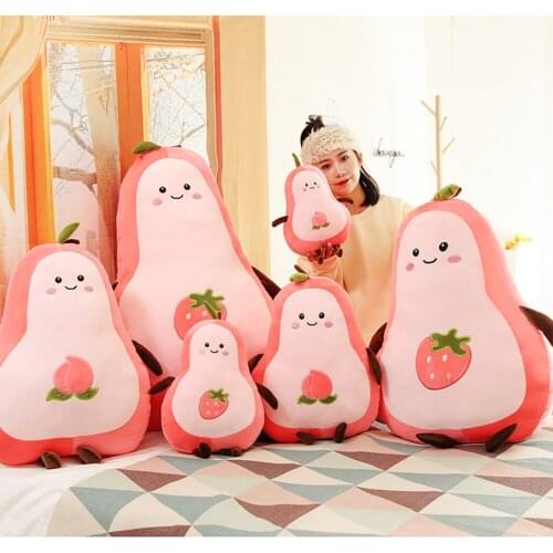 35cm Avocado Pillow Long Pillow Cute Bed With Sleeping Doll Girl Super Soft Strawberry Doll Pillow Christmas Gift Free Shipping