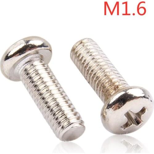 M1.6*2/3/4/5/6/7/8/10/12 Pan head philips machine screw nickel plated PM1.6