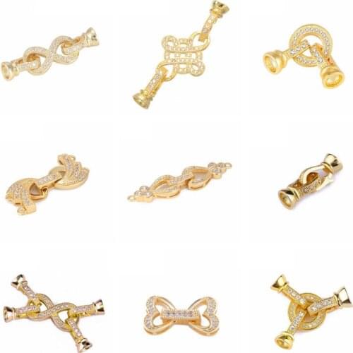 Fashion Copper Zircon Clasps For Pearls Jewelry Making Fastener Accessories High Quality Jewellery Findings Components Wholesale
