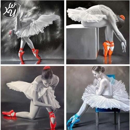 Ballet Dance Diamond Painting Kits for Adults Dancing Girl Diamond Mosaic Art Cross Stitch Kits 5D Full Diamond Embroidery Decor