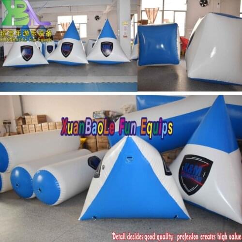 Sky Blue & White Inflatable Paintball Bunker For Paintball Field Equipment