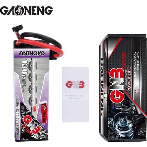 Original GAONENG GNB 15.2V 6000mAh 4S 130C HV LiPo Battery pack XT90 T Plug for 1:8 1/8 RC Car four drive off-road RC Car
