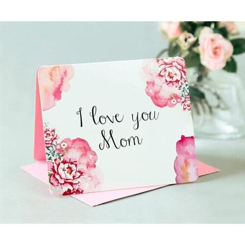 I Love You Mom Greeting Card Mothers Day Birthday Card Anniversary Gifts Postcard Maple Cherry Tree Wedding Invitations