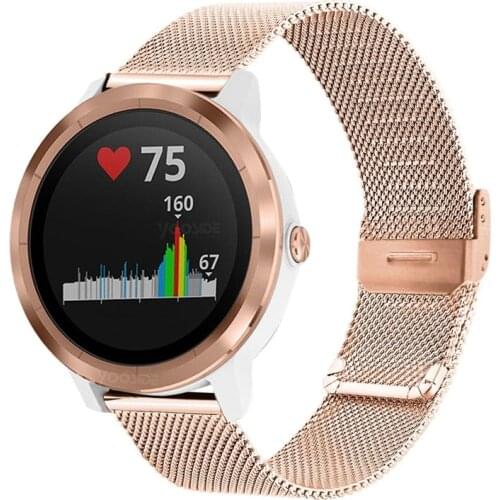 For Garmin Venu / Vivoactive 3 Mesh Stainless Steel Watch Strap 20mm Wrist band for Garmin Vivomove 3,Sasmuing Galaxy Active 2