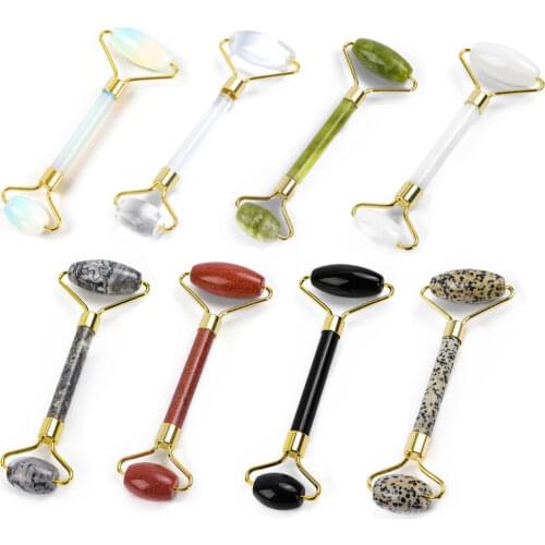 Face Roller Massager Jade Stone Facial Slim Lifting Natural Amethyst Jade Roller Stone Wrinkle Remove Skin Care Face Slim Tools