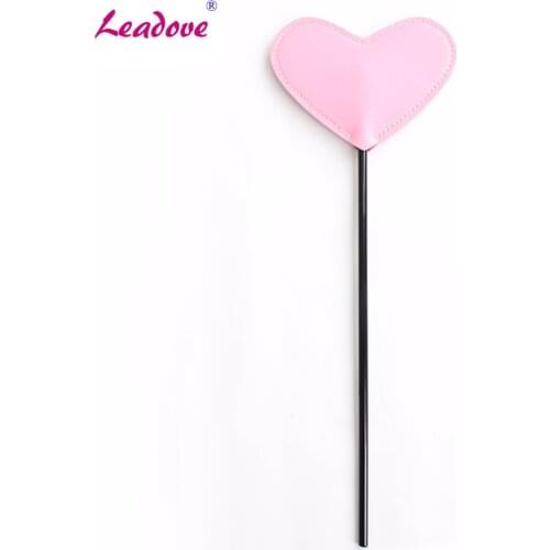 Sex Fetish Bondage Pink Heart-shared Leather Flogger Whip Spanking Ass Whip SP Tools Flirting Adult Games Products SP0007