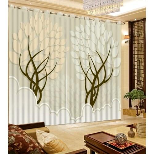 Modern Home Decoration Living Room Curtains 3d curtains Abstract tree curtains