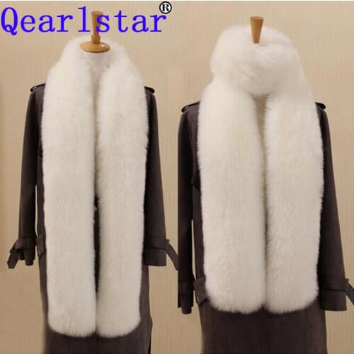 Qearlstar 180cm super long faux Fox fur scarf winter women scarf cosplay Warm Fashion decor Fluffy Shawl Wrap Luxury scarf YT09