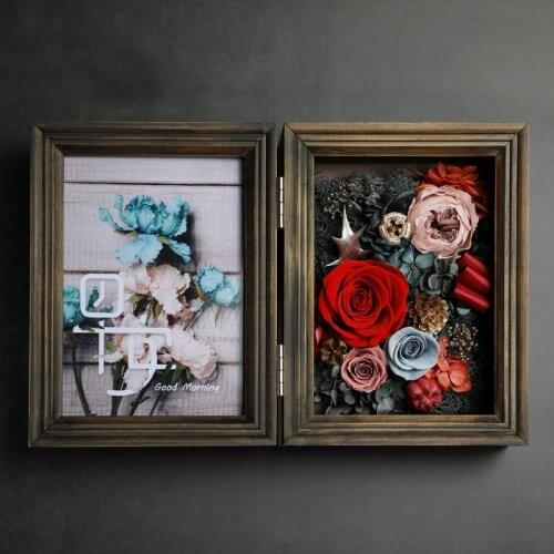 Wedding Decoration Photocards Immortal Flower Photo Frame Rose Dry Flower Bouquet Photo Album Gift Box Korean Decor Holiday Gift