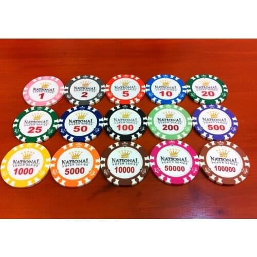 Top false-proof poker chips, \/14g clay ABS chips, \/40*3.3 chips double crown