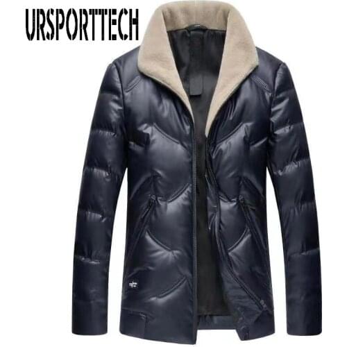 High Quality White Duck Down Jacket Men Fluffy Thick Warm Down Jackets 2020 Winter Mens Casual Wool Collar Down Coat 4XL