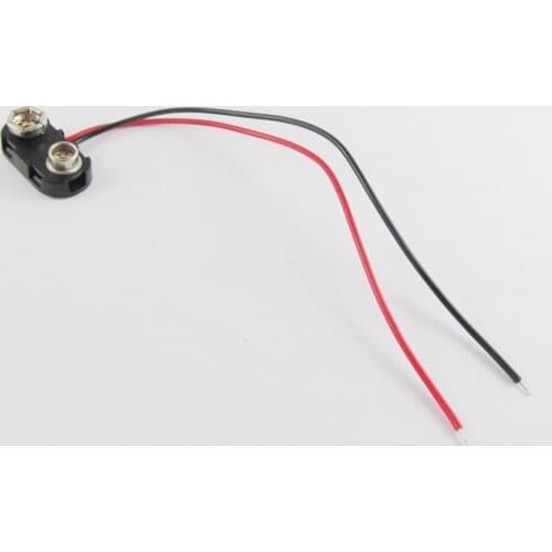 5pcs 9V Volt Battery Clip Hard plastic T-type Snap-on Connector with 12cm Cable Lead