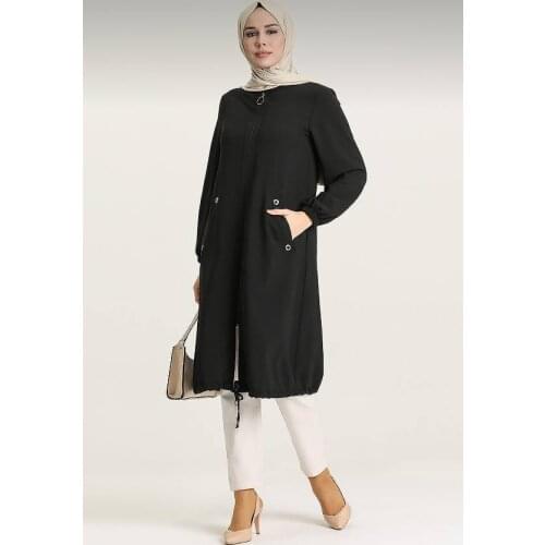 Womens long jacket summer big size zipper coat muslim fashion islamic clothing
