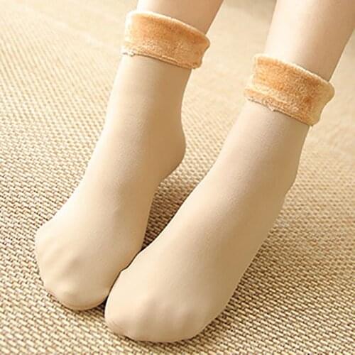2pcs Women Ladies Winter Plus Velvet Thick Socks Warm Snow Socks Casual Tube Floor Socks