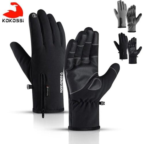 KoKossi Winter Cycling Sports Gloves Men Women Outdoor Waterproof Windproof Shockproof Riding Full Finger Warm Motorbike Gloves