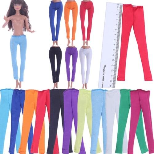 5 Pieces Of Barbies Doll Clothes, Pants, Solid Color Leggings, All-match Casual Style, Daily Matching Items,Barbies Accessories