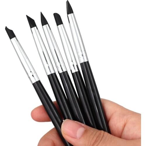5pcs Dental Resin Brush Pens Dental Shaping Silicone Tooth Tool For Adhesive Composite Cement Porcelain Teeth Dentist Tools