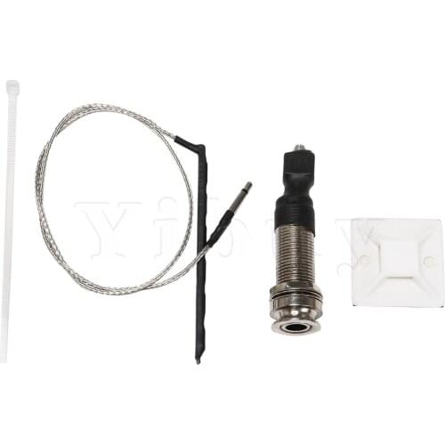 6.35mm Output 2.5mm Input End Pin Jack for Guitar Piezo Pickup Silver