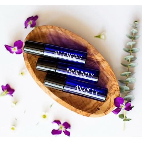 6pcs 10ml Cobalt Blue Glass Roll on Bottle with Stainless Steel Roller Ball for essential oil blends empty cosmetic containers